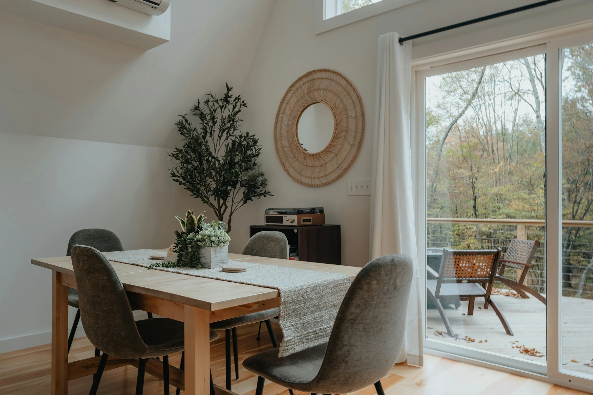 Furniture and finishes shown in residential context